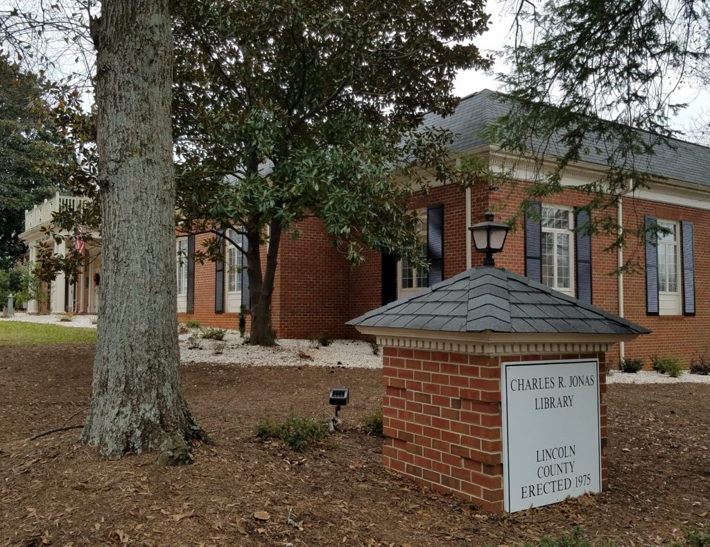 Lincoln County Public Library - Charles R Jonas Branch at 306 West Main Street, Lincolnton, NC 28092